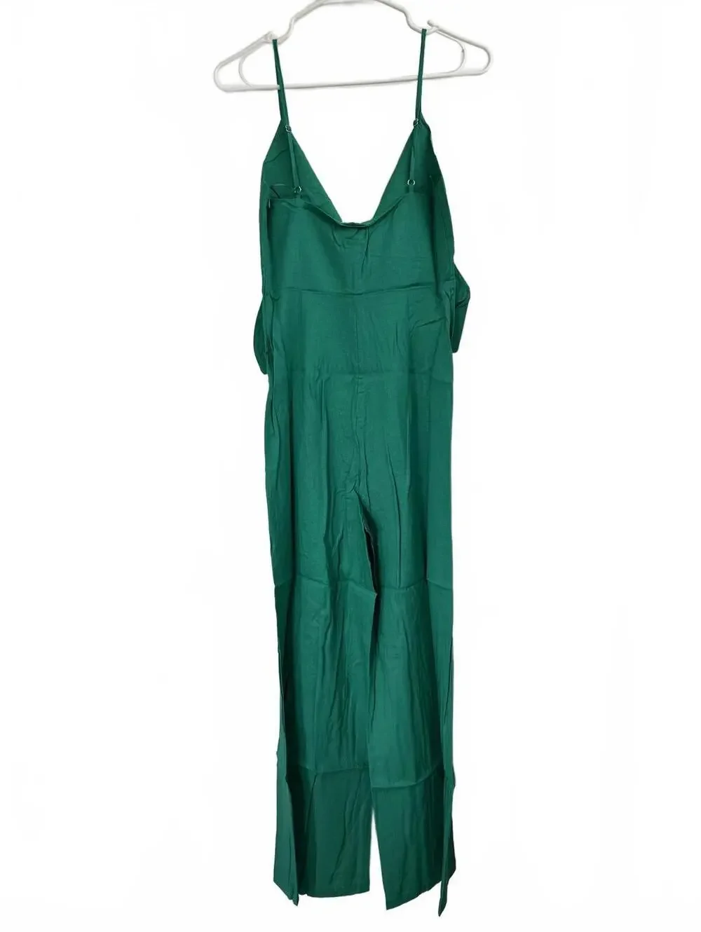 Mango Bow Linen Jumpsuit Green NWT XS
